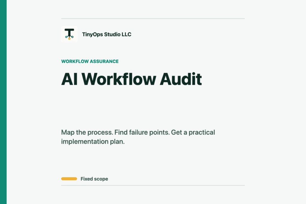 AI Workflow Audit and Implementation Plan